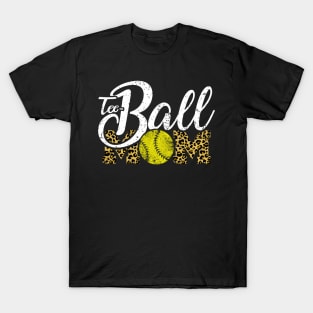 Teeball Mom Leopard Funny Softball for Mother's Day 2021 T-Shirt